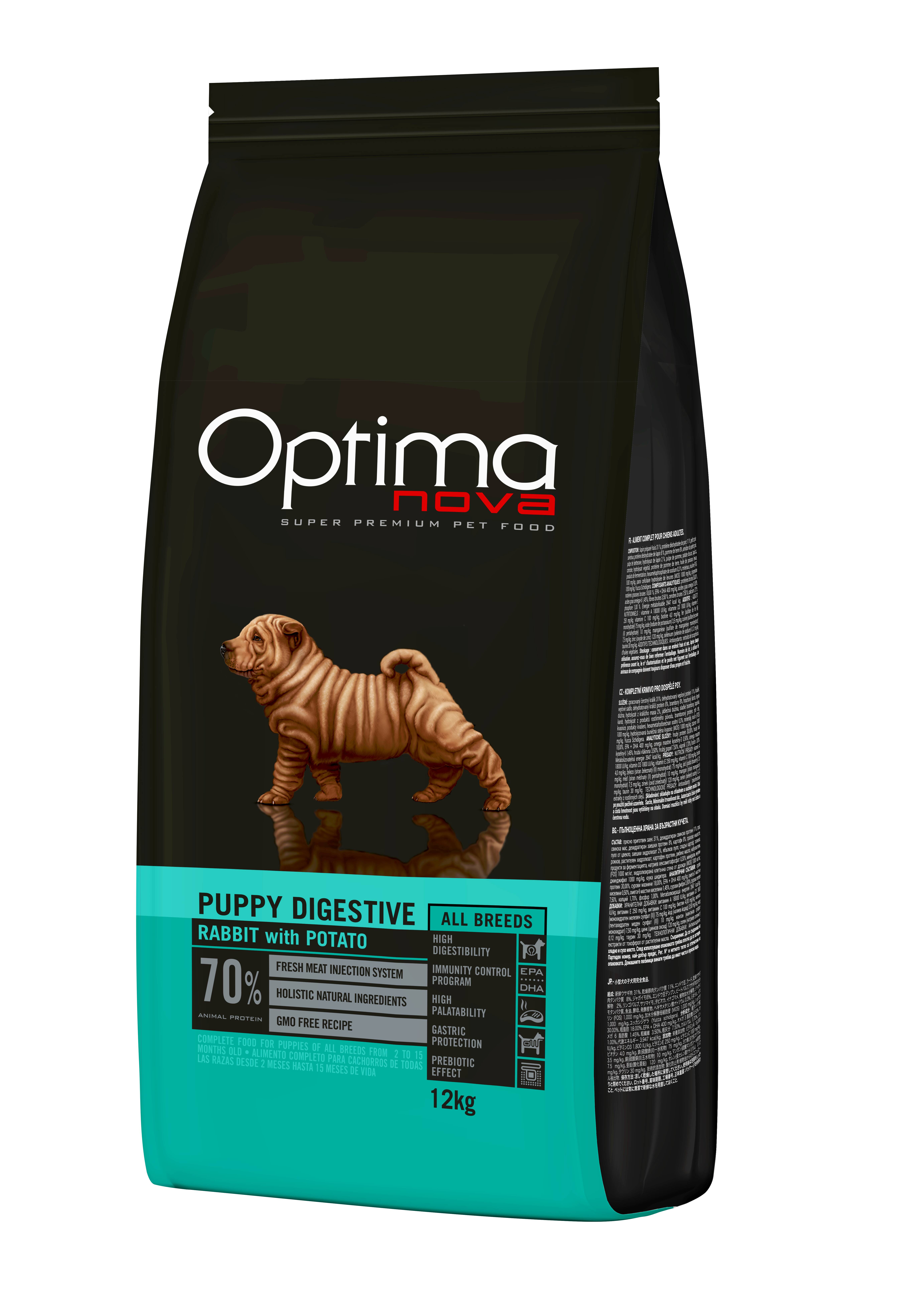 OPTIMA NOVA PUPPY DIGESTIVE RABBIT 12KGR.