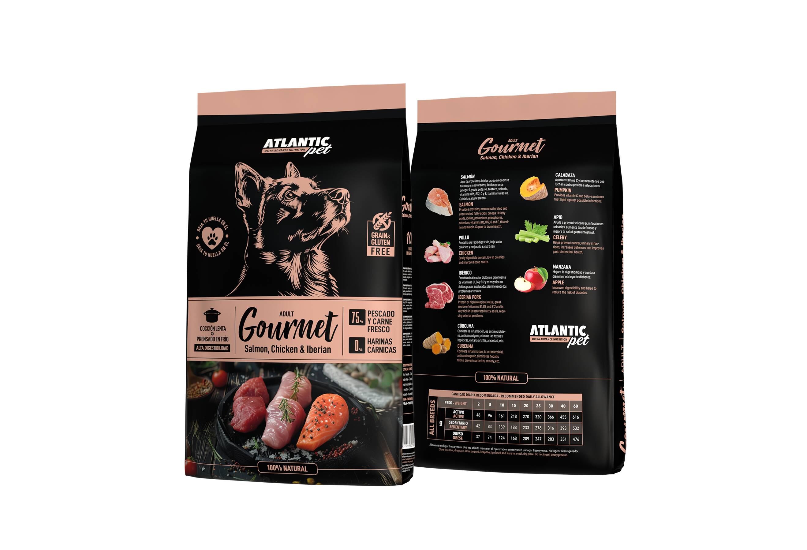 ATLANTICPET GOURMET ADULT SALMON, CHICKEN & IBERIAN 10 Kg