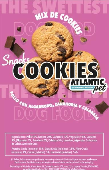 Cookies mix de pollo con calabaza-zanahoria-algarrobo 50ud/1250g