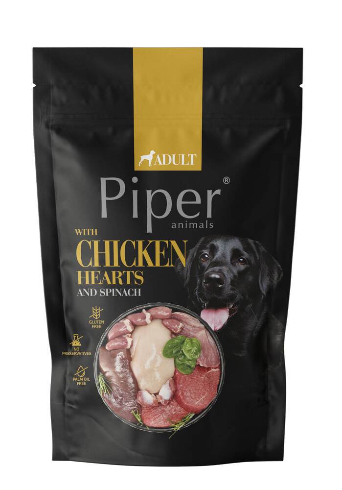 PIPER POUCH WITH CHICKEN HEARTS 10x500gr. (MAXIMOS DESCUENTO BANDEJAS COMPLETAS).