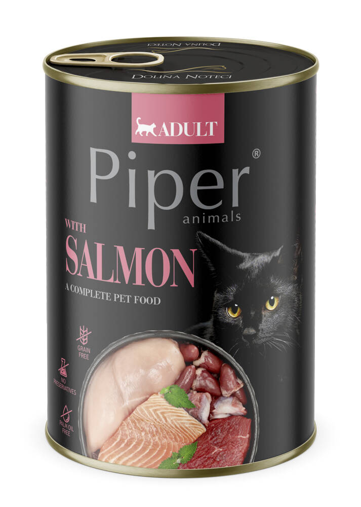 PIPER CAT WITH SALMON 12x400gr. (MAXIMOS DESCUENTO BANDEJAS COMPLETAS).