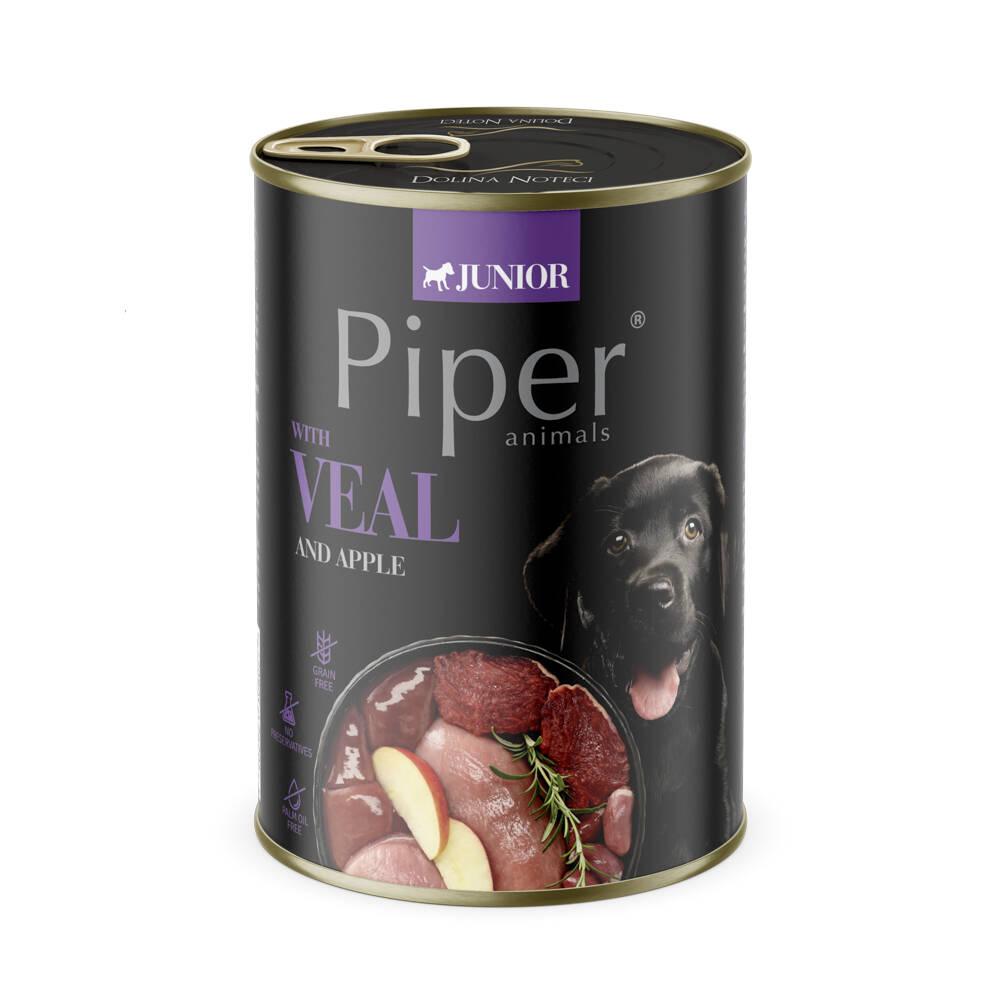 PIPER JUNIOR WITH VEAL AND APPLE 24x400gr. (MAXIMOS DESCUENTO BANDEJAS COMPLETAS).