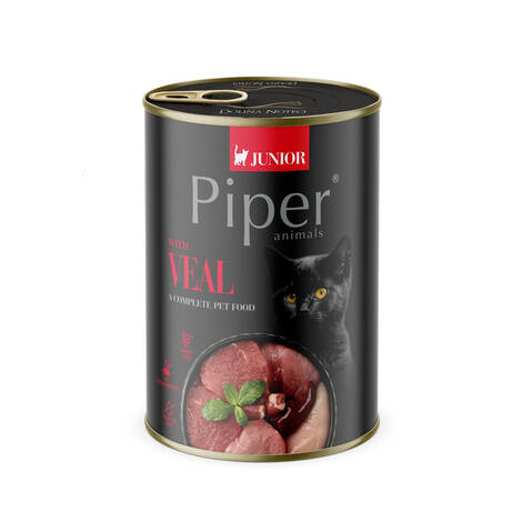 PIPER CAT KITTEN WITH VEAL 12x400gr. (MAXIMOS DESCUENTO BANDEJAS COMPLETAS).