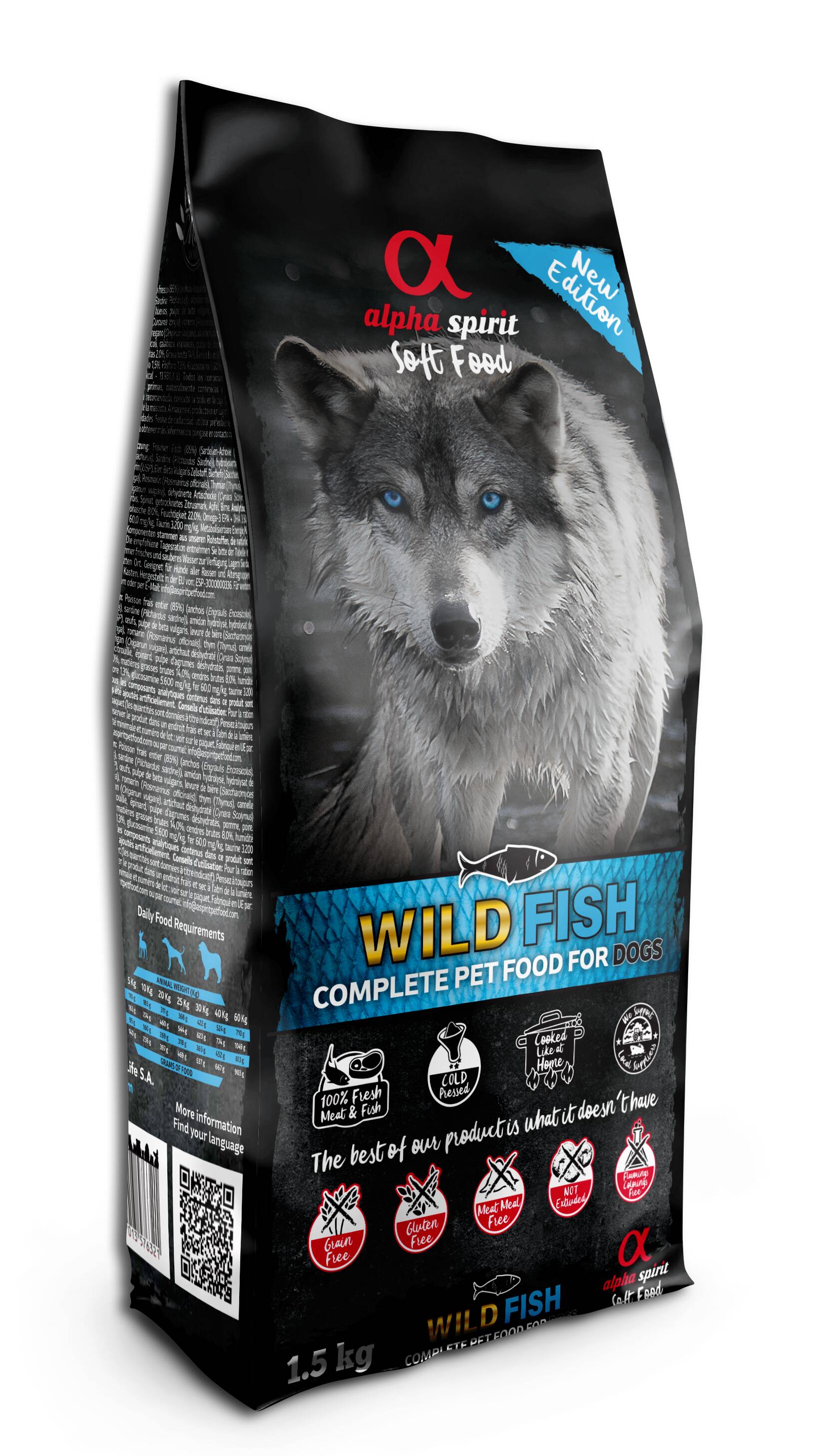 Semi-humedo Wild Fish Complete Dog Food in bag 1.5 kg
