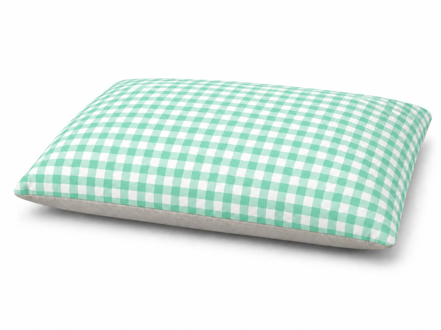 GAMARQ Cojín Desenfundable Reversible Mullido Vichy Strech Antipelos... Nº4. 90*70 Cms. MENTA